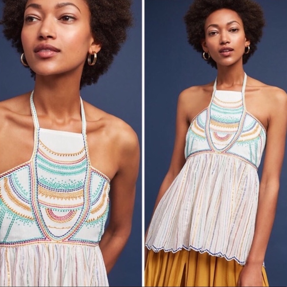 Floreat Rainbow Halter Top, size 8